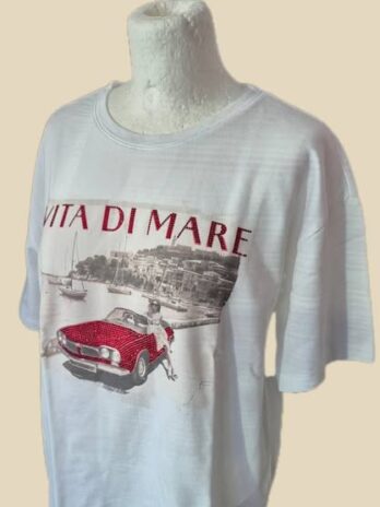 Shirt “ Monari “ Größe 38 in Weiß/Print 50% Baumwolle 50% Modal