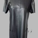 Kleid “ Hugo Boss “ Größe 36 in Schwarz/Kunstleder mit Unterkleid