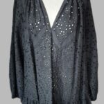 Kleid “ Made in Italy “ Größe 40 in Schwarz/Lochstickerei 100% Baumwolle