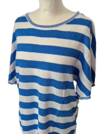 Pulli “ OUI “ Größe 38/40 in Blau/Weiß gestreift 100% Leinen