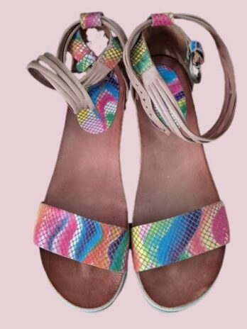 Sandalen “ Made in Italy “ Größe 39 in Bunt gemustert/Leder