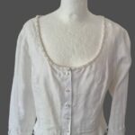 Bluse “ Waldorff Salzburg “ Größe 38 in Offwhite 100% Leinen