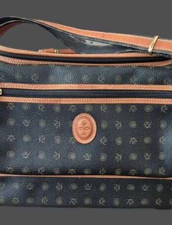 Beauty-Case “ Kenzia “ in Schwarz/Camel/Leder Breite ca 35cm Höhe ca 24cm