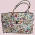 Tasche “ Made in Italy “ in Weiß/Bunt/Floral/Leder Breite ca 39cm Höhe ca 28cm