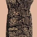 Kleid “ Betty Barclay “ Größe 36 in Camel/Schwarz gemustert 98% Viscose