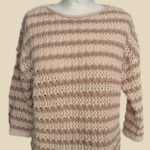 Grobstrickpulli “ OUI “ Größe 38 in Beige/Camel gemustert 50% Viscose