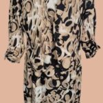 Blazer & Kleid “ Cassani “ Größe 38 in Schwarz/Beige/Camel gemustert 100% Baumwolle