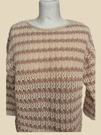 Grobstrickpulli “ OUI “ Größe 38 in Beige/Camel gemustert 50% Viscose