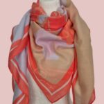 Tuch “ Opus “ in Coralle/Weiß/Beige gemustert
