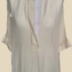 Bluse “ Amicis “ Größe OS (38-40/42) in Creme 100% Seide