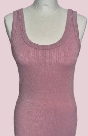 Top “ Vicolo “ Größe 36 in Rosa/Silber/Lurex 65% Viscose
