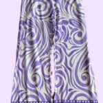 Hose “ Aust “ Größe 38/40 in Flieder/Offwhite gemustert/elastischer Bund/weites Bein/Viscose