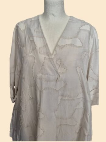 Kleid “ COS “ Größe 40/42 in Offwhite/Beige gemustert seitliche Eingriffstaschen 40% Baumwolle 28% Viscose 23% Leinen 9% Seide
