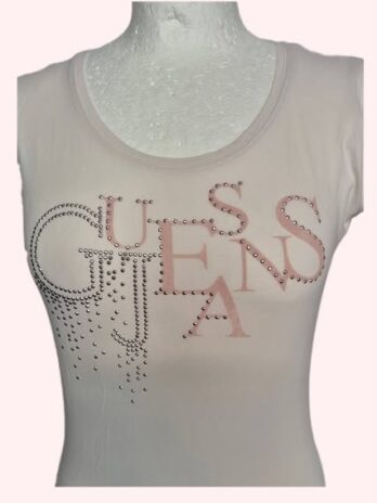 Shirt “ Guess “ Größe 36 in Beige/Rosa/Print Viscose