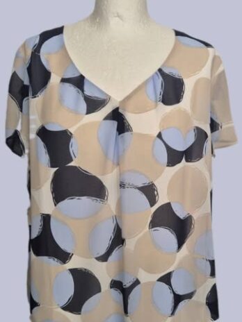 Bluse “ S. Oliver Black Label “ Größe 40 in Dunkelblau/Hellblau/Beige gemustert