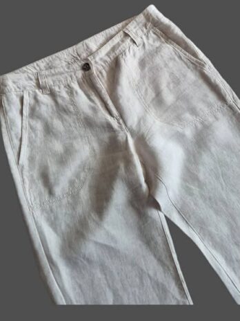Hose “ MAC “ Größe 36 in Beige 7/8 Länge 100% Leinen