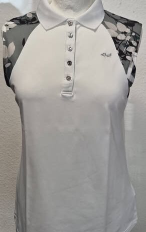 Poloshirt “ Röhnisch “ Größe 36 in Weiß/Khaki/Schwarz gemustert