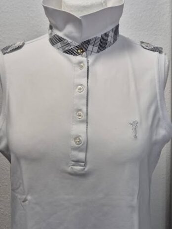 Poloshirt “ Golfino “ Größe 38 in Weiß/Schwarz kariert 95% Polyamide
