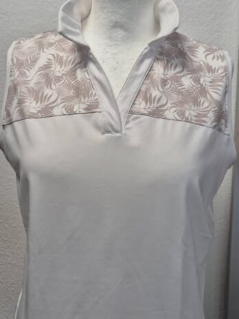 Poloshirt “ Cross Sportswear “ Größe 36 in Weiß/Taupe