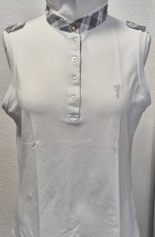 Poloshirt “ Golfino “ Größe 38 in Weiß/Schwarz kariert 95% Polyamide