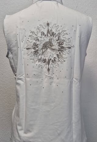 Poloshirt “ Daily Sports “ Größe 38 in Weiß/Schlamm bestickt 98% Baumwolle