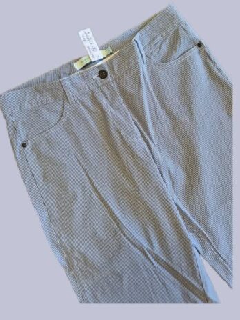 Hose “ Marie-Valois Paris “ Größe 38 in Hellblau/Weiß/Hellgrau kariert 7/8 Länge Baumwolle