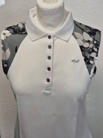 Poloshirt “ Röhnisch “ Größe 36 in Weiß/Khaki/Schwarz gemustert