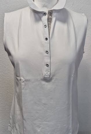 Poloshirt “ Daily Sports “ Größe 38 in Weiß/Schlamm bestickt 98% Baumwolle