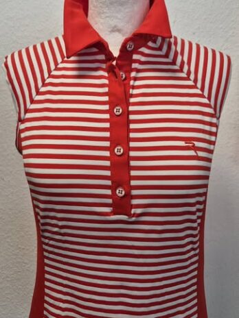 Poloshirt “ Chervò “ Größe 38 in Rot/Weiß gestreift 95% Polyamide