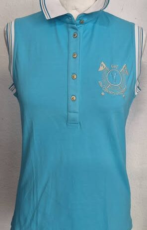 Poloshirt “ Golfino “ Größe 38 in Türkis/Weiß 95% Polyamide