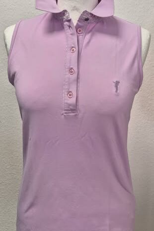 Poloshirt “ Golfino “ Größe 36 in Flieder/Weiß gemustert 95% Polyamide