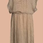 Maxikleid “ YaYa Women “ Größe 38 in Beige/Hellbraun gemustert 100% Viscose