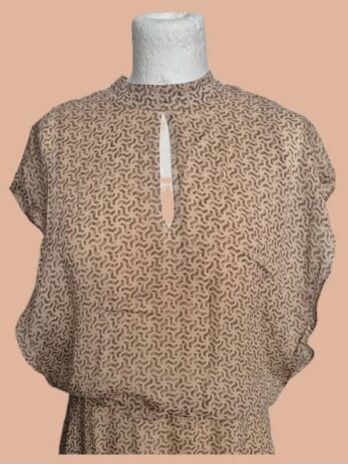 Maxikleid “ YaYa Women “ Größe 38 in Beige/Hellbraun gemustert 100% Viscose