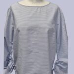 Bluse “ OUI “ Größe 36 in Hellblau/Weiß gestreift 100% Baumwolle
