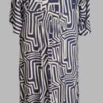 Maxikleid “ Aniston Selected “ Größe 36/38 in Dunkelblau/Weiß gemustert 95% Viscose