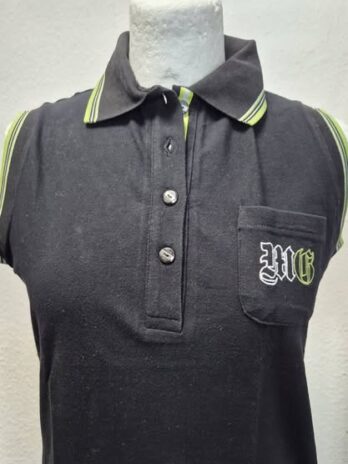 Poloshirt “ Masters Golf-Fashion “ Größe 38 in Schwarz/Weiß/Hellgrün 95% Baumwolle