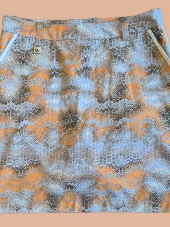 Hosenrock “ Röhnisch “ Größe 38 in Orange/Hellgrau/Weiß gemustert