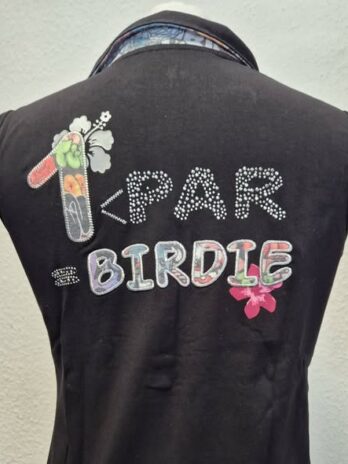 Poloshirt “ Girls Golf “ Größe 36 in Schwarz/Bunt 95% Baumwolle