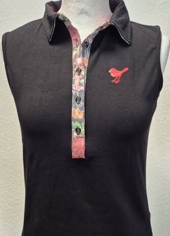 Poloshirt “ Girls Golf “ Größe 36 in Schwarz/Bunt 95% Baumwolle