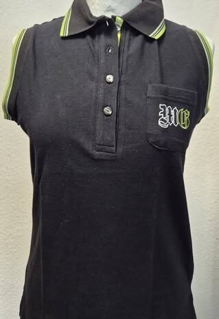 Poloshirt “ Masters Golf-Fashion “ Größe 38 in Schwarz/Weiß/Hellgrün 95% Baumwolle