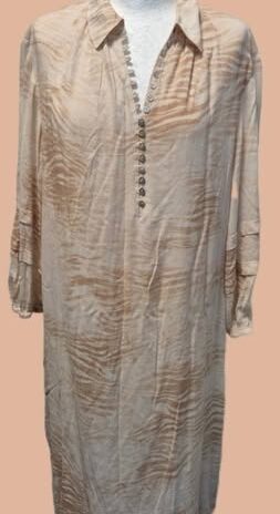 Kleid “ YaYa Women “ Größe 38 in Beige/Camel gemustert 100% Viscose
