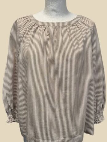 Bluse “ S. Oliver “ Größe 38 in Beige/Mocca gestreift Baumwolle
