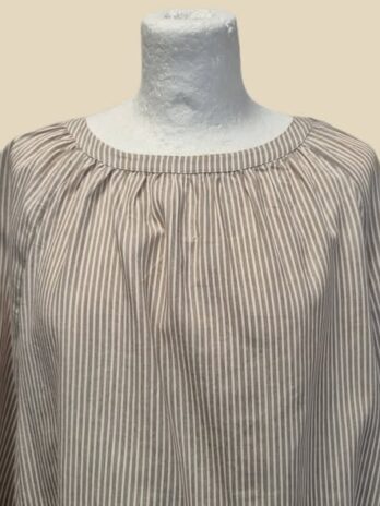 Bluse “ S. Oliver “ Größe 38 in Beige/Mocca gestreift Baumwolle