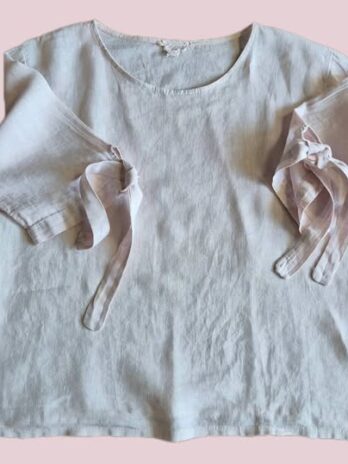 Bluse “ Made in Italy “ Größe 38/40 in Rosa 100% Leinen