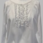 Bluse “ Sisley “ Größe 36/38 in Weiß Baumwolle
