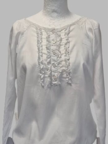 Bluse “ Sisley “ Größe 36/38 in Weiß Baumwolle
