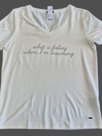 Shirt “ Jones “ Größe 40 in Offwhite/Schwarz/Print 97% Viscose