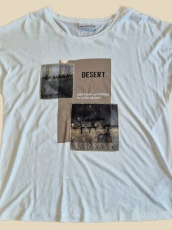 Shirt “ Amy Vermont “ Größe 40 in Offwhite/Schlamm/Print 50% Baumwolle 50% Modal