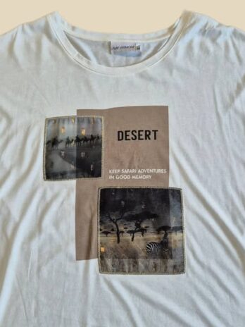 Shirt “ Amy Vermont “ Größe 40 in Offwhite/Schlamm/Print 50% Baumwolle 50% Modal