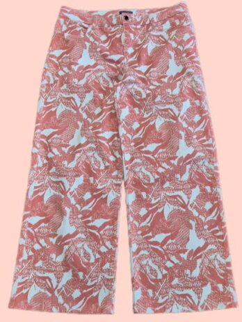 Jeans “ MYBC “ Größe 42 in Coralle/Offwhite gemustert weites Bein 97% Baumwolle